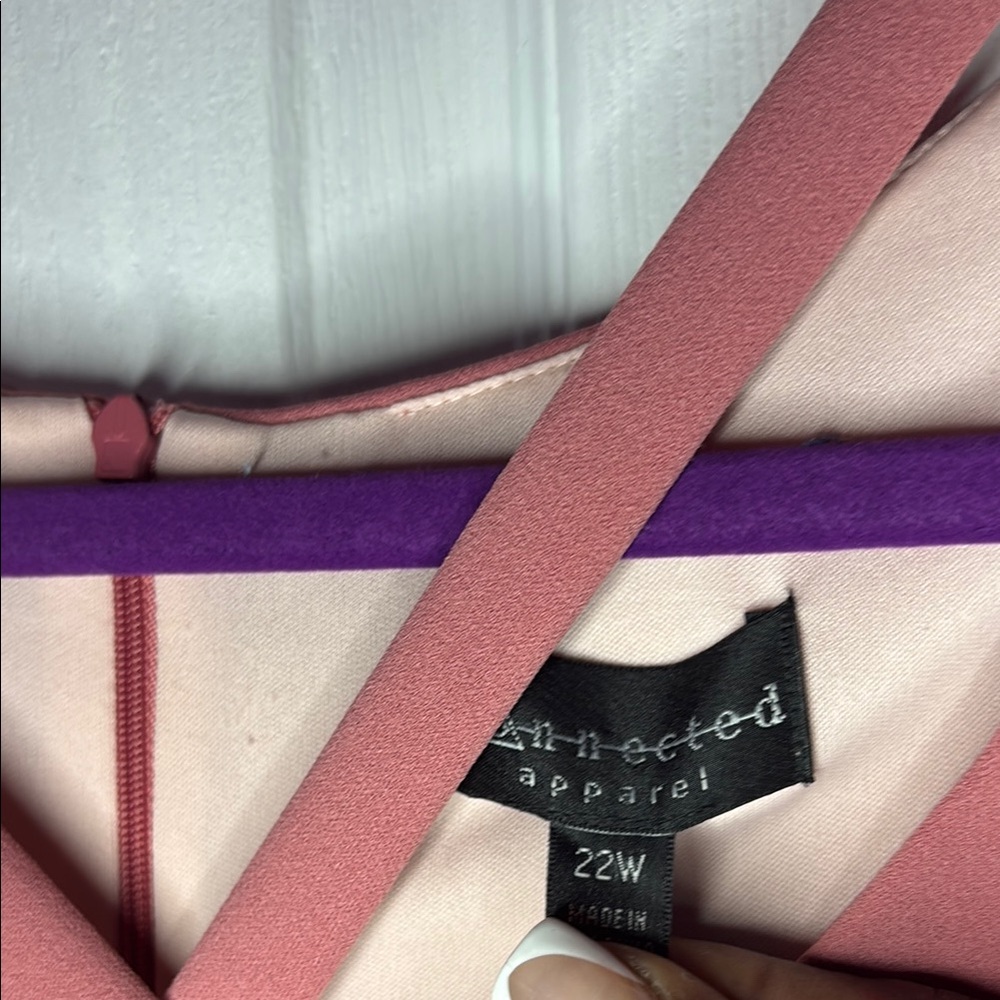 Pink V-Neck Midi Dress - Picture 3 of 8